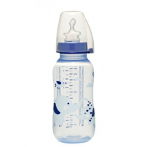 NIP Бутылочка пластиковая "Trendy" boy 250 мл с  соской силикон , размер 1