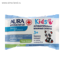 AURA Влажные салфетки антибактериальные детские 3+ №15