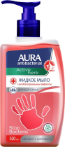 AURA Antibacterial Жидкое мыло с антибактериальным эффектом Active Herb Шалфей и грейпрфут 500 мл
