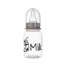 8454/2 Baby Planet Бутылочка с надписью Milk, силикон, 3+ 125мл