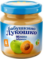 Лукошко Пюре  Яблоко и абрикосы без сахара с 4 мес