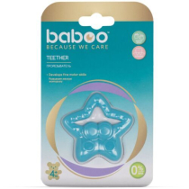 Baboo Прорезыватель для зубов Звезда из силикона голубой 4+ мес