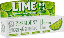 Детская Зубная паста PRESIDENT Junior 6+ Lime 50RDA 50мл