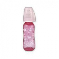NIP Бутылочка для кормления пластиковая Trendy с силиконовой соской д/девочки 250 мл 0+мес размер 1 35035