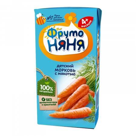 Фруто-няня Нектар морковный с мякотью для питания детей раннего возраста 0,2 л